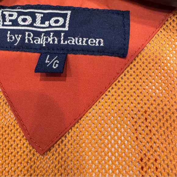 Polo Ralph Lauren Sport Vintage Woman’s Jacket Zip Up Orange Mesh Lining Size L - Picture 6 of 14
